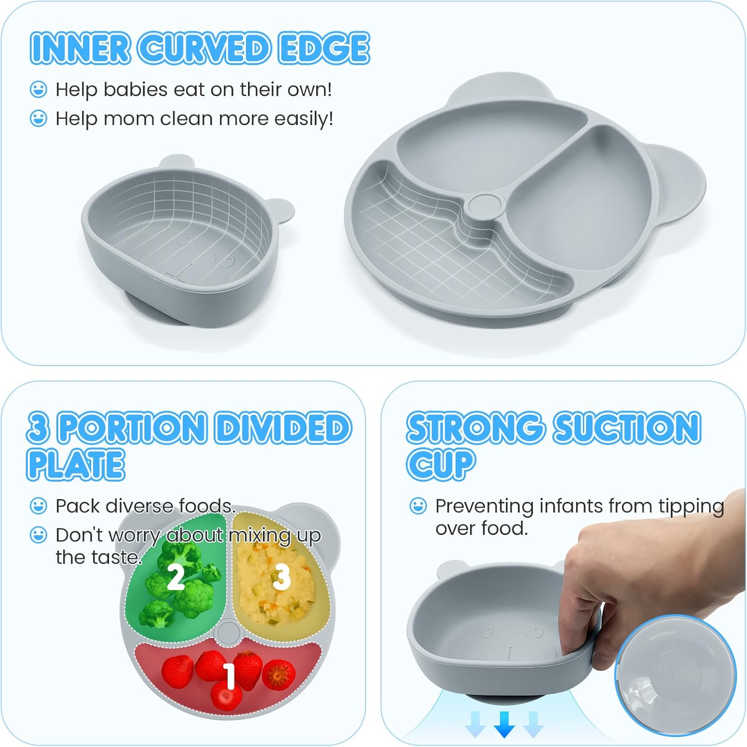 OEC-T5 10-Piece Silicone Baby Feeding Set for 6 Months