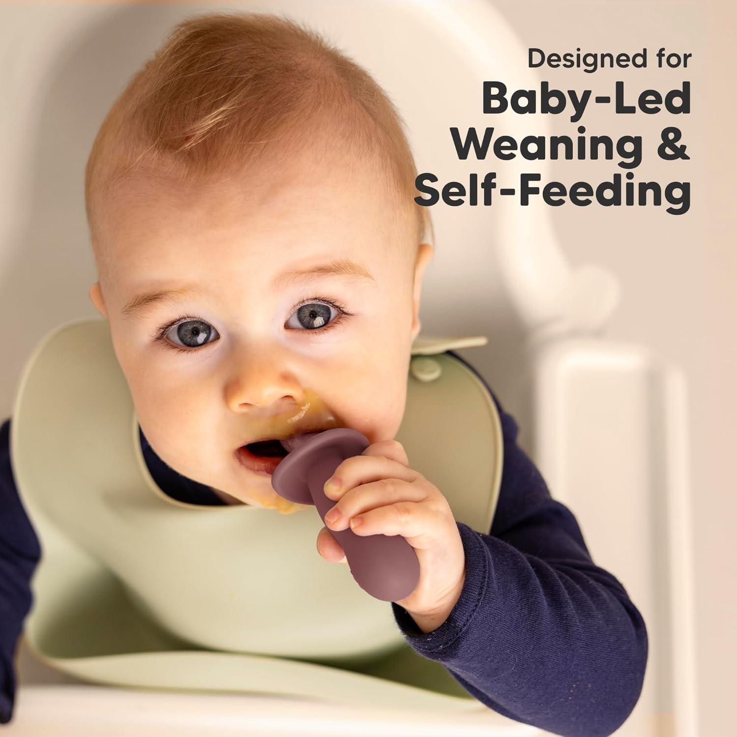 Keababies 4-Pack Silicone Baby Spoon and Fork Set