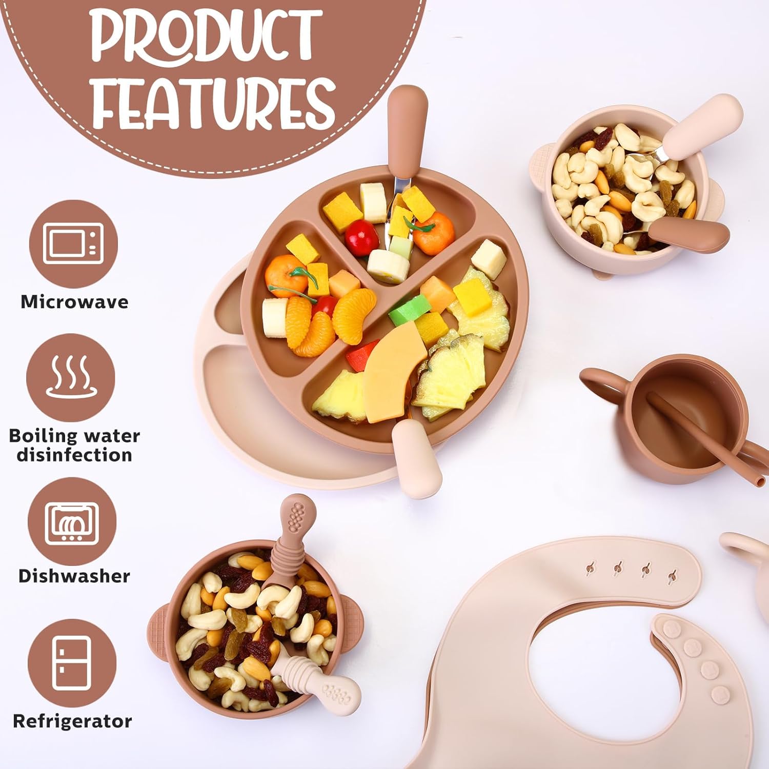 Yinder 16 Pcs Silicone Baby Feeding Set for 6 Months 1