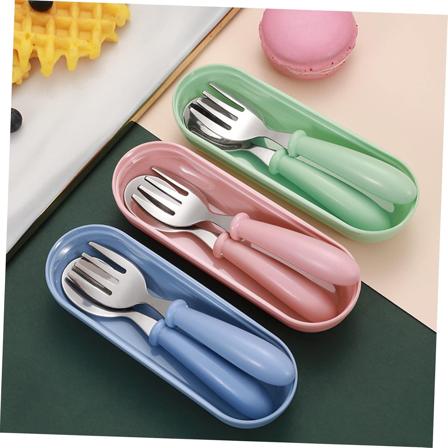 Hohopeti 188 Safe Self Feeding Cutlery Set with Storage