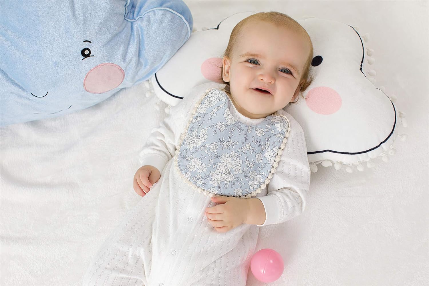 GZMM Reversible Baby Bib for Girls 3 Pack 0-12 Months