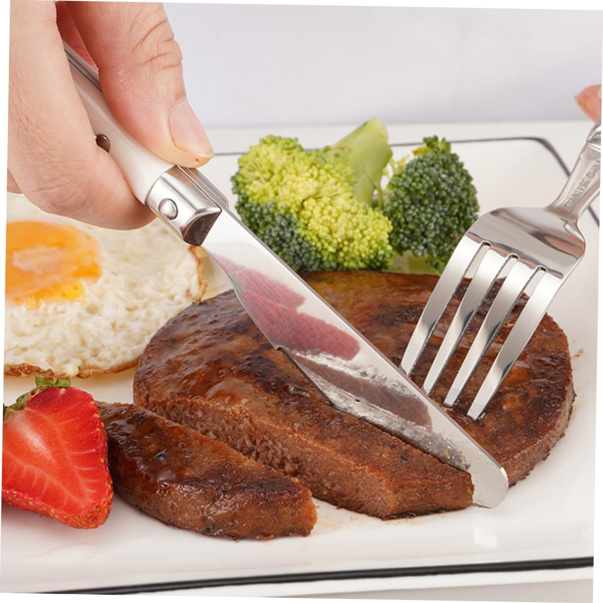 SHOWERORO 2Pcs Stainless Steel Fork and Spoon Set