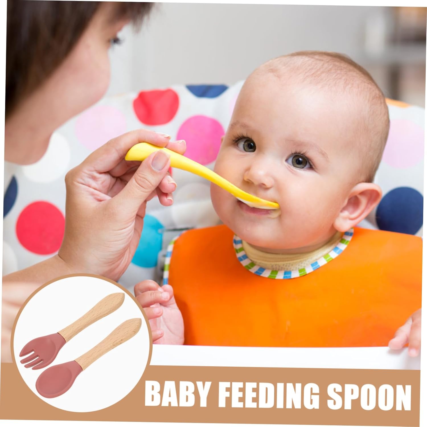 Hohopeti Baby Fork and Spoon Set with Handle