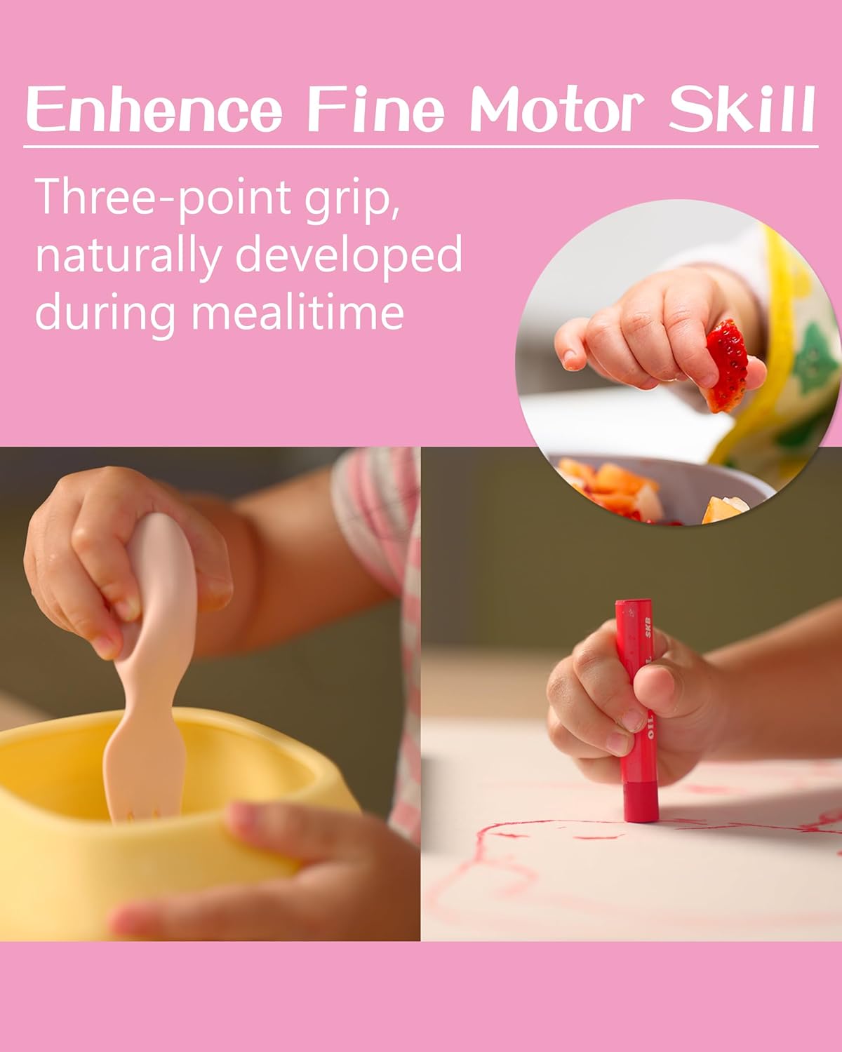 Tiny Genius Toddler Utensils Set with Bowl - Non-Slip BPA Free Ergonomic