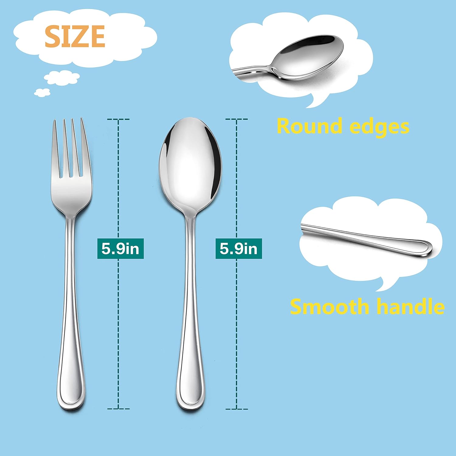 LIANYU 6-Piece Kids Silverware Set 1