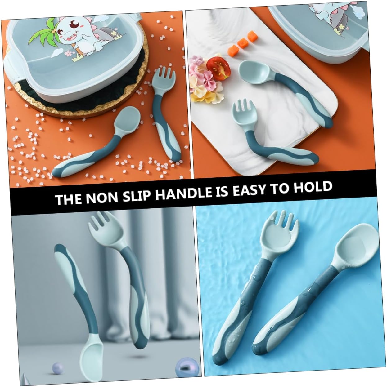 VICASKY 2-Piece Bendable Spoon and Fork Set 1