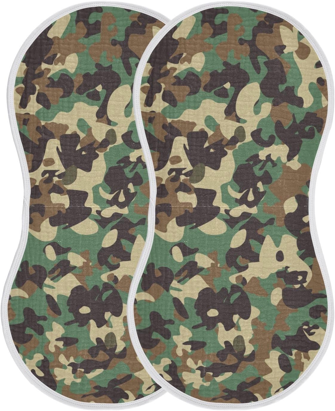 Camo Muslin Burp Cloths 2-Pack for Baby Boys and Girls