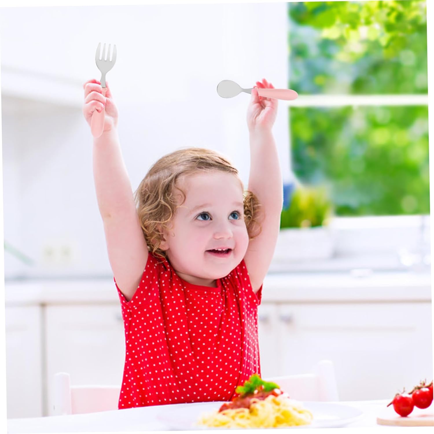 NAMOARLY Baby Self Feeding Spoon and Fork Set with Case