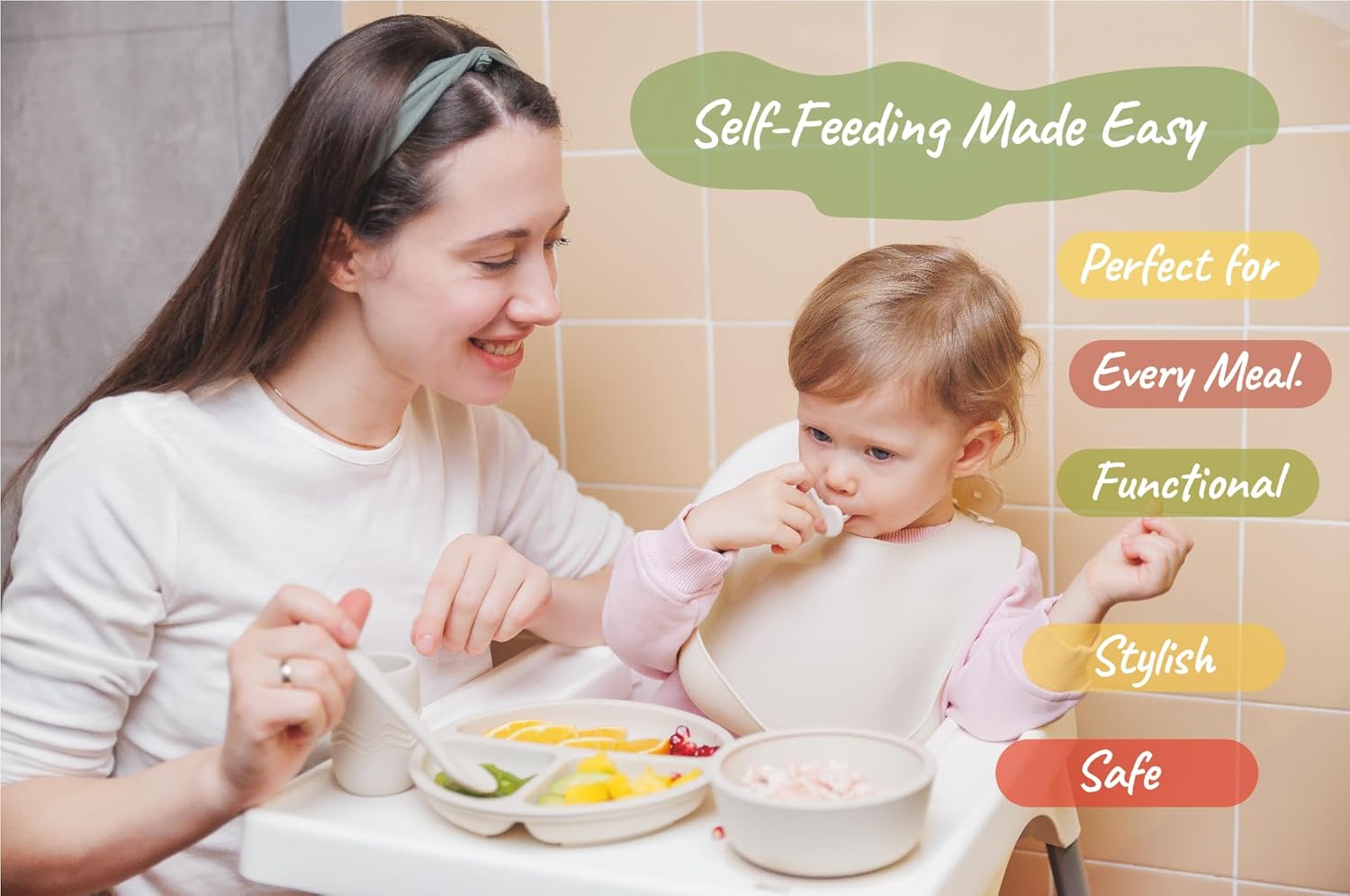 Tiny Hills Silicone Baby Feeding Set for 6 Months