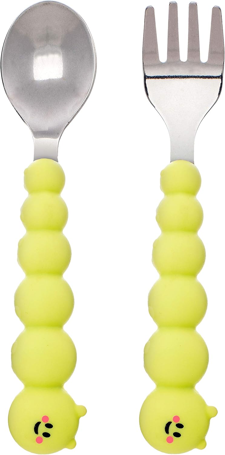 melii Caterpillar Spoon Fork Set for Toddlers