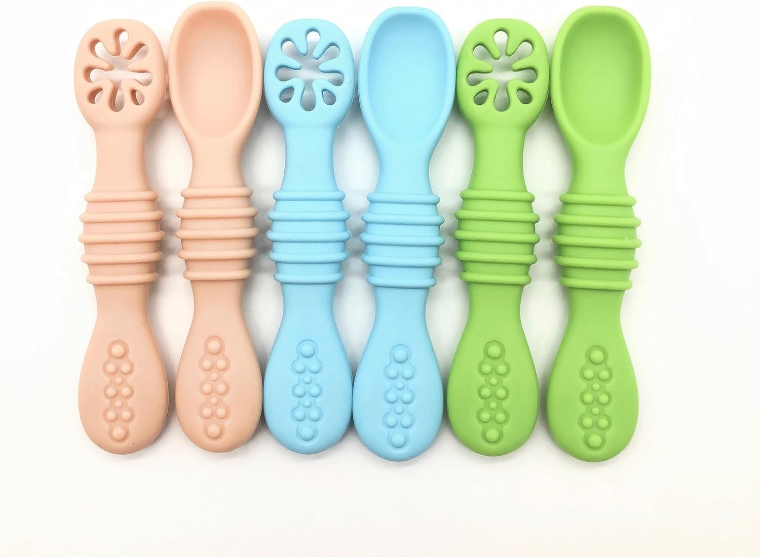 HeyPeacock Silicone Baby Utensil Set 6-Pack