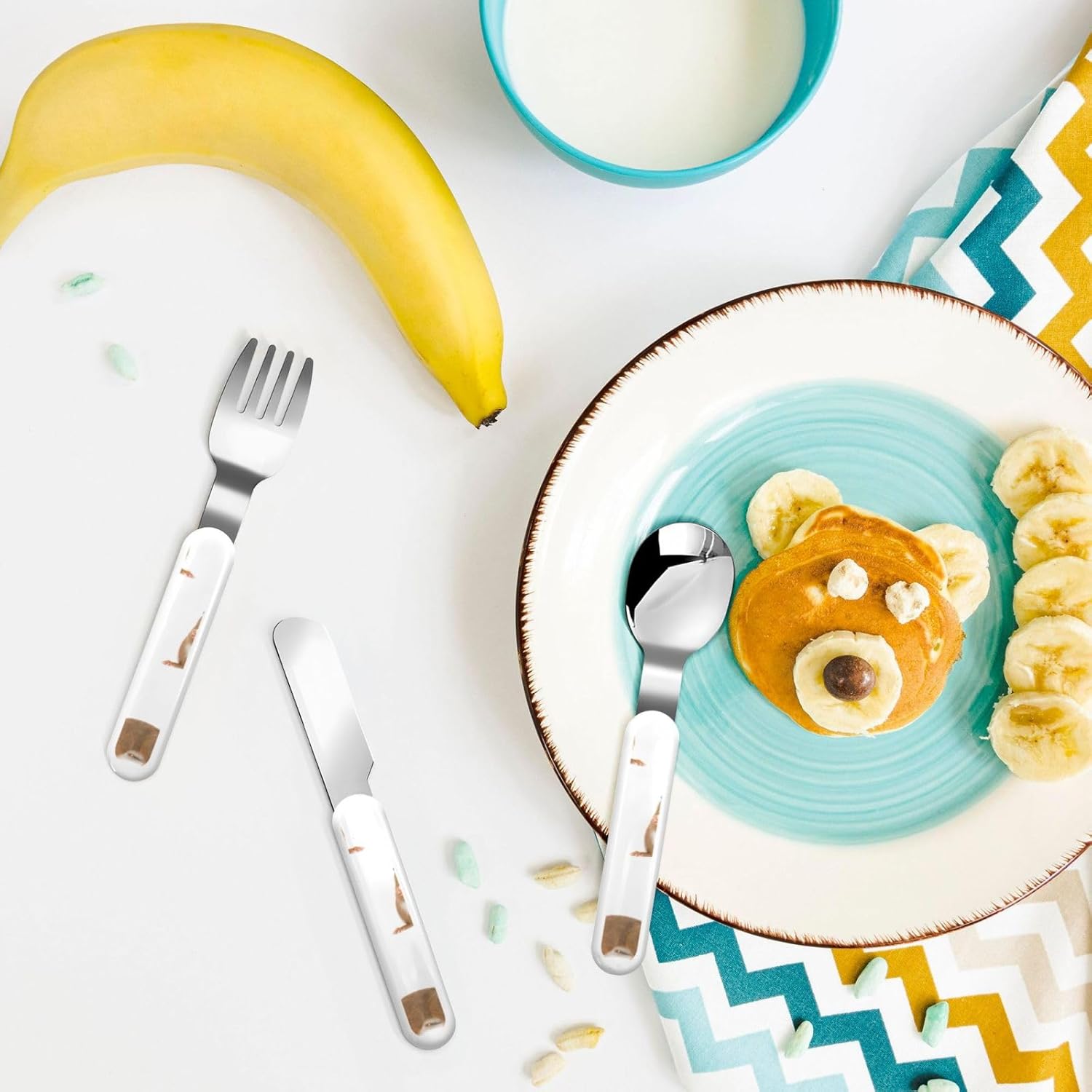 Cute Squirrel Print Stainless Steel Flatware Set with Travel Case