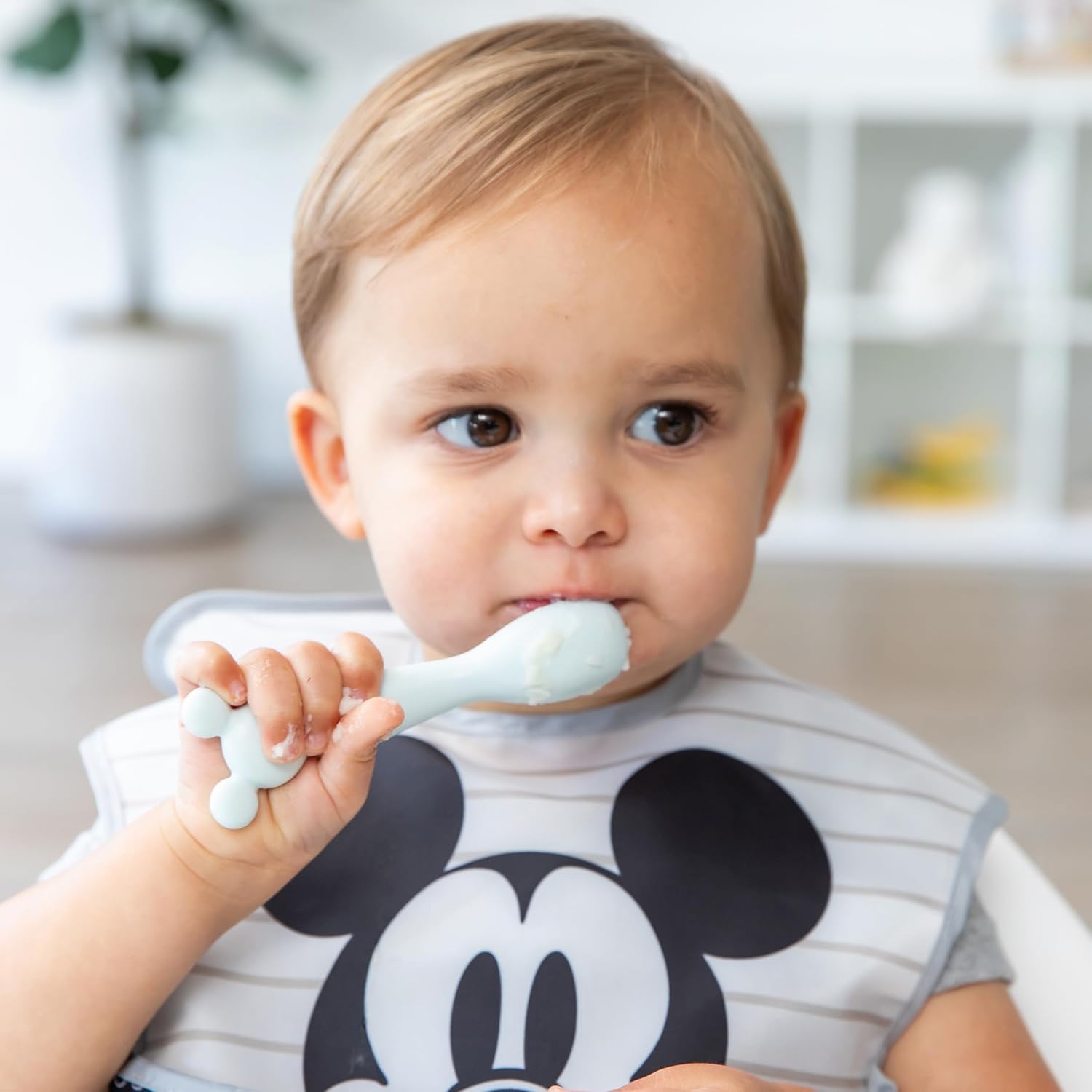 Bumkins Disney Baby Plate and Spoon Set Microwave Safe Ages 6 Months Up