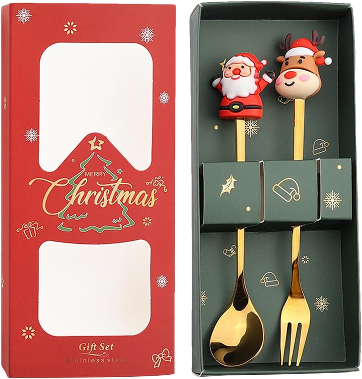 Festive Stainless Steel Cutlery Set for Kids