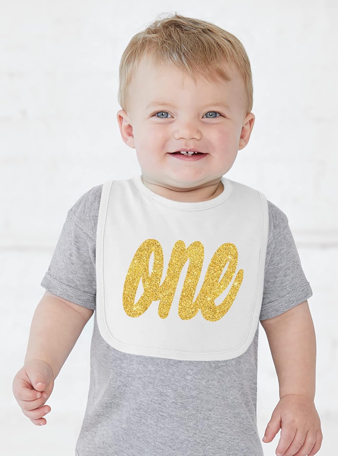 Aidens Corner First Birthday Bib Gold or Silver
