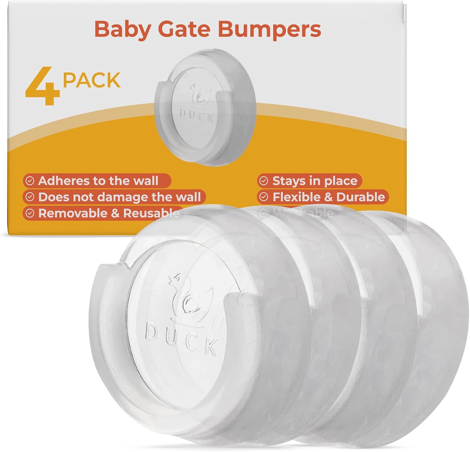 Ducki Clear 4-Pack Wall Savers for Baby Gates