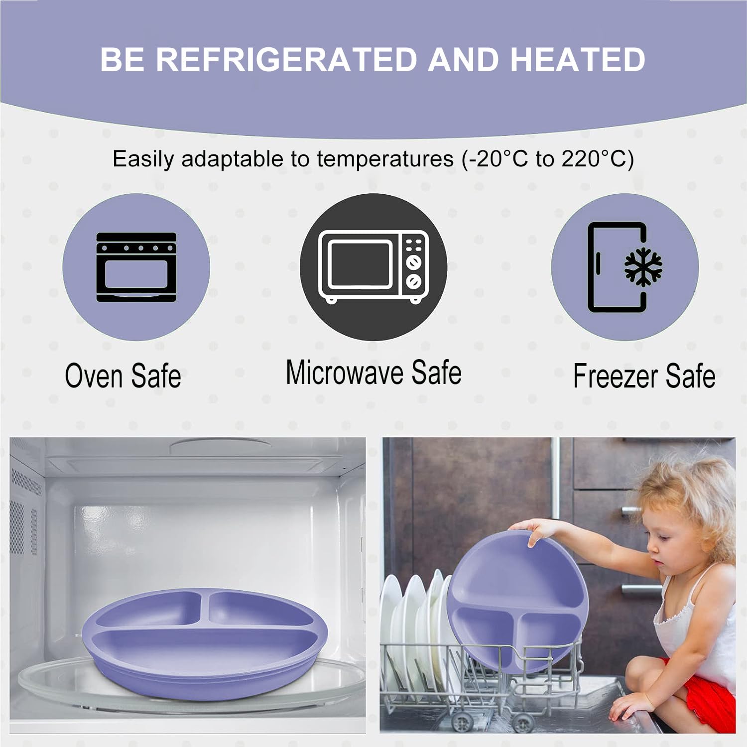 Mrkyy 8-Piece Baby Feeding Set - Purple 1