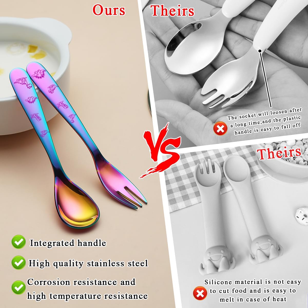 Evanda Rainbow Toddler Cutlery Set 6 Pieces