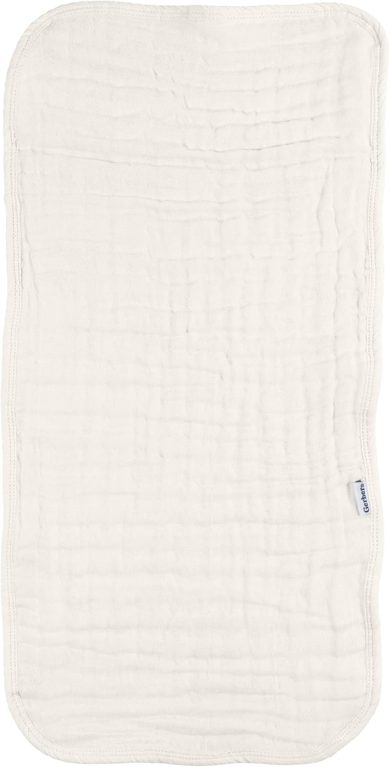 Gerber Baby Unisex Burp Cloths 6-Pack Large 20 x 10 Vanilla