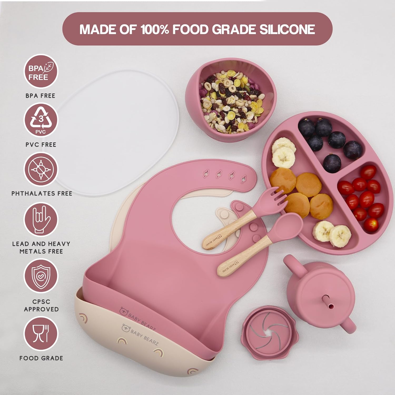 Baby Bearz 8-Piece Feeding Set for 6 Months Baby
