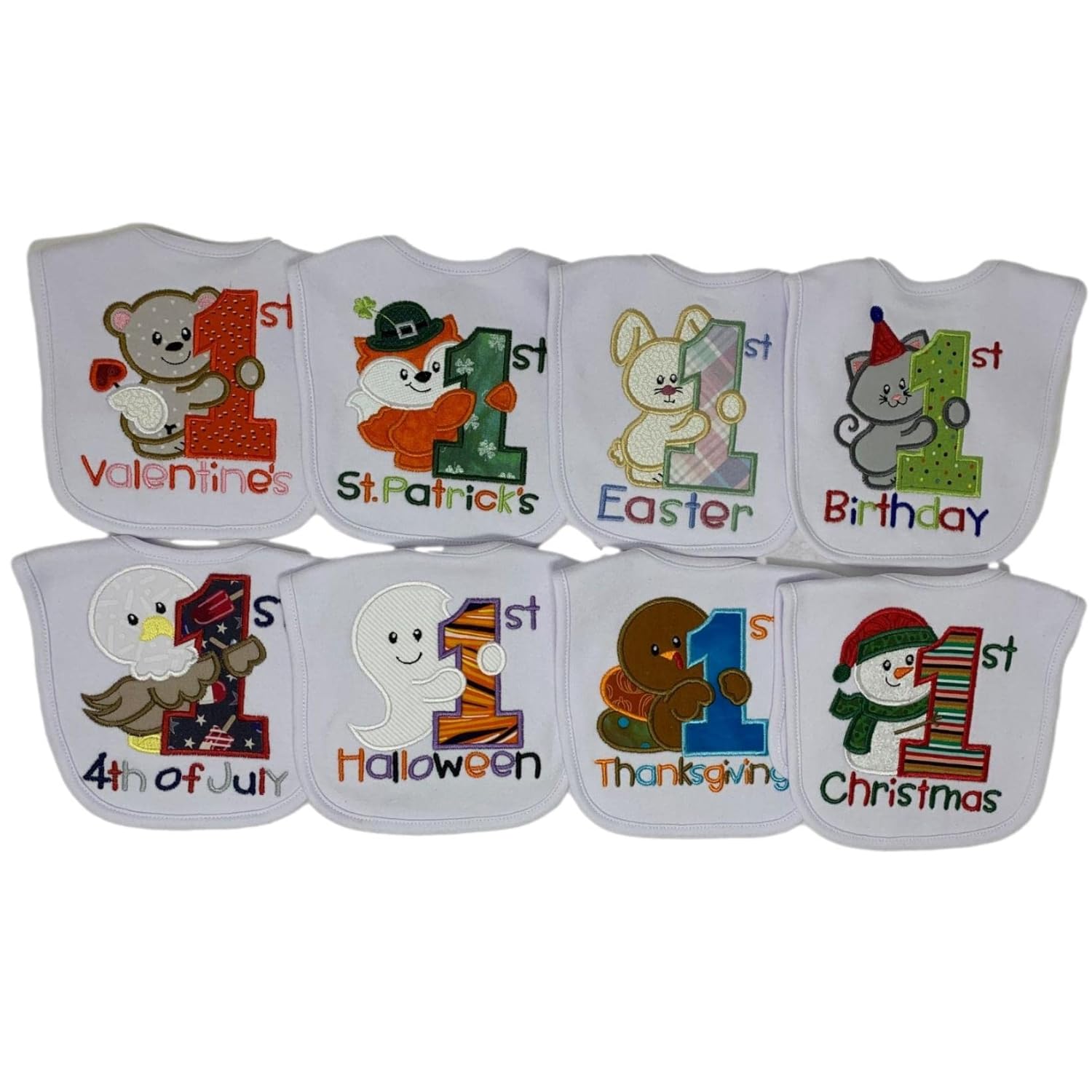 Sades Gifts Babys 1st Holiday Bib Set Gift Box