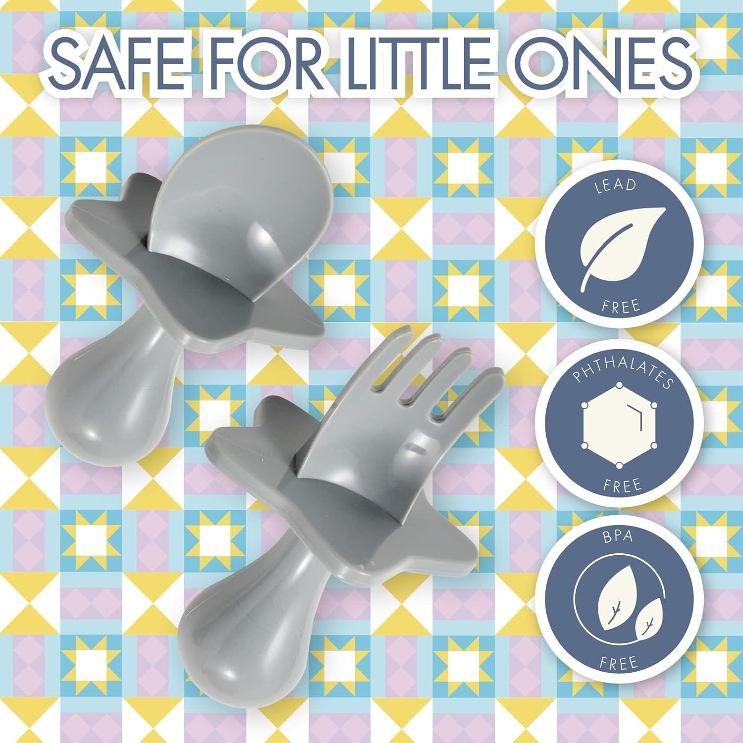 ElliNooli Toddler Utensils Set for Self-Feeding