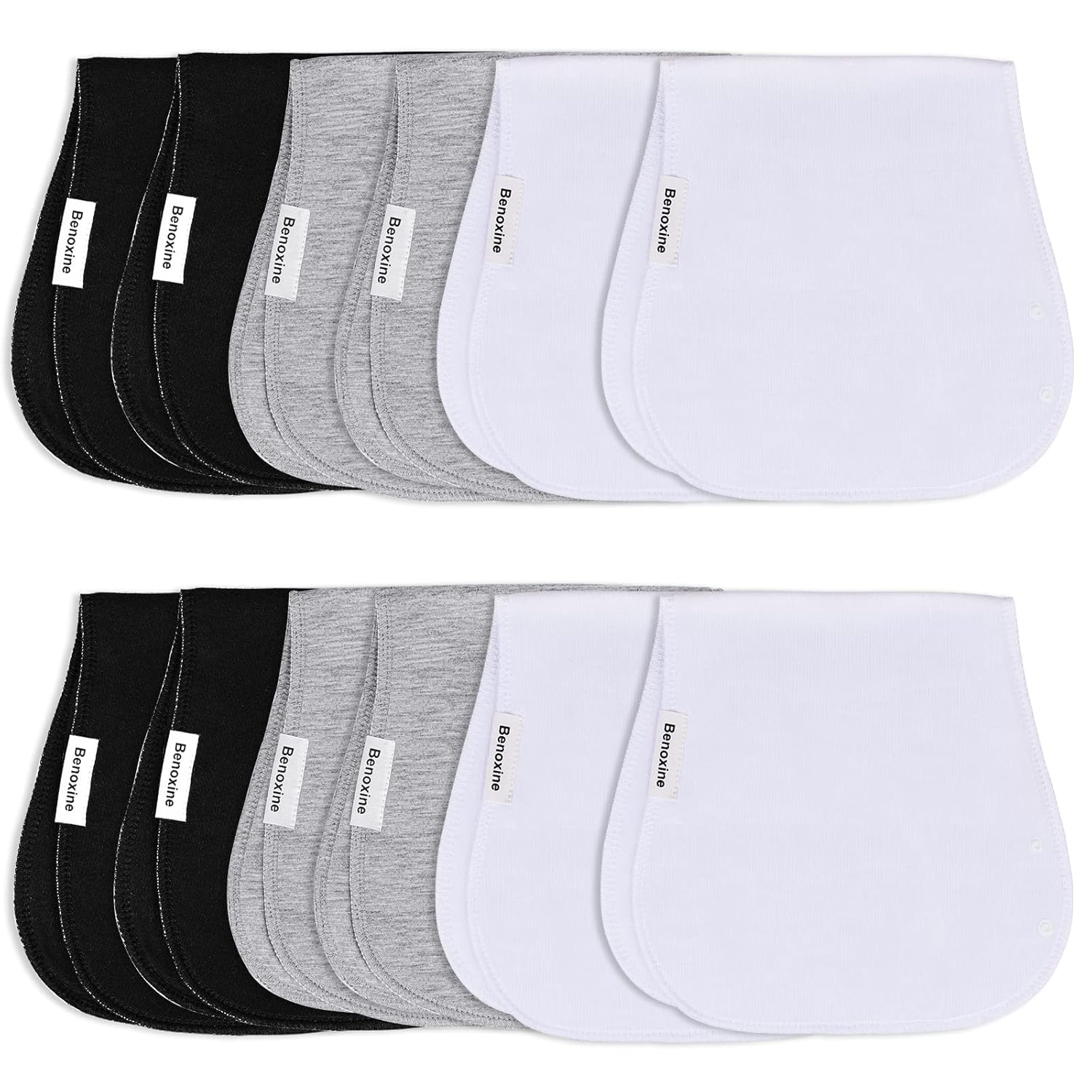 Benoxine Baby Burp Cloth Set 12 Pack 3 Layers 100 Cotton
