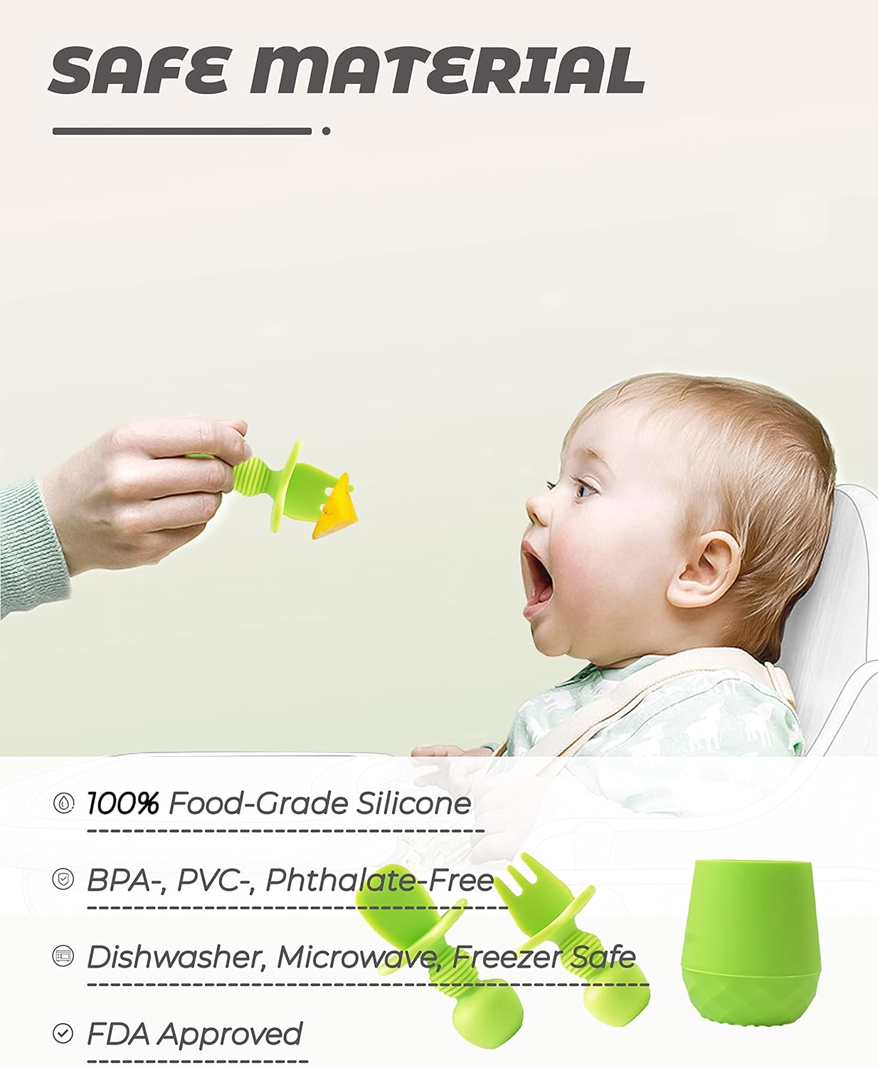 DF DUALFERV 3 Pcs Baby Utensils Set for 6-12 Months