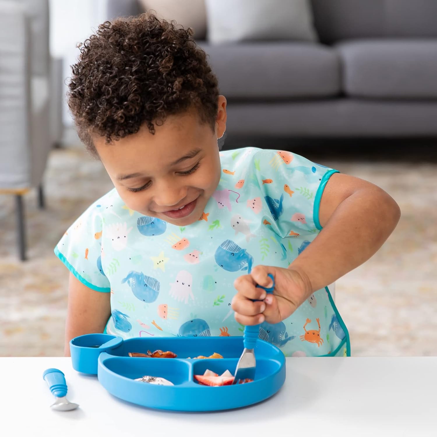 Bumkins Toddler Utensils Set 18 Mos Up Dark Blue