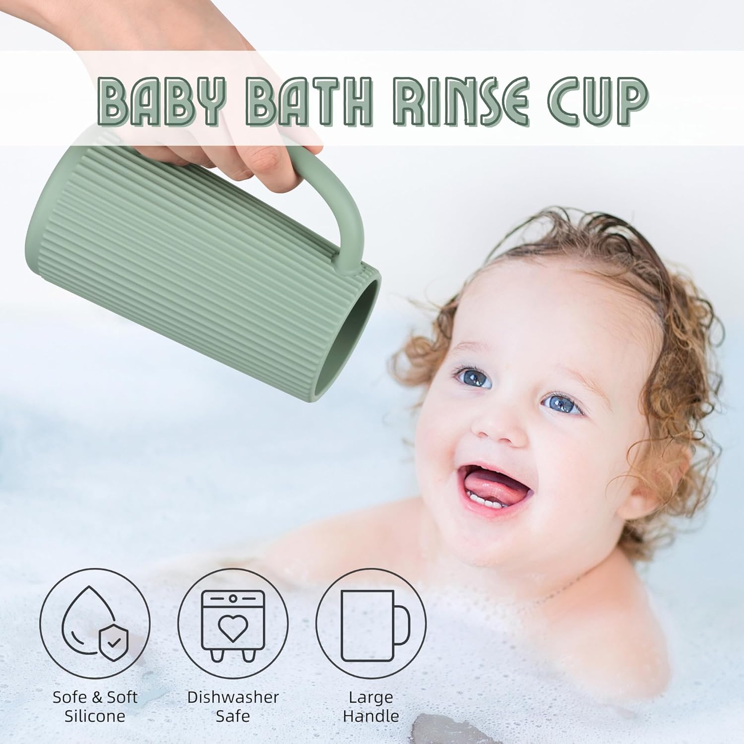 Nothomme Food Grade Silicone Rinse Cup for Kids with Blush Handle