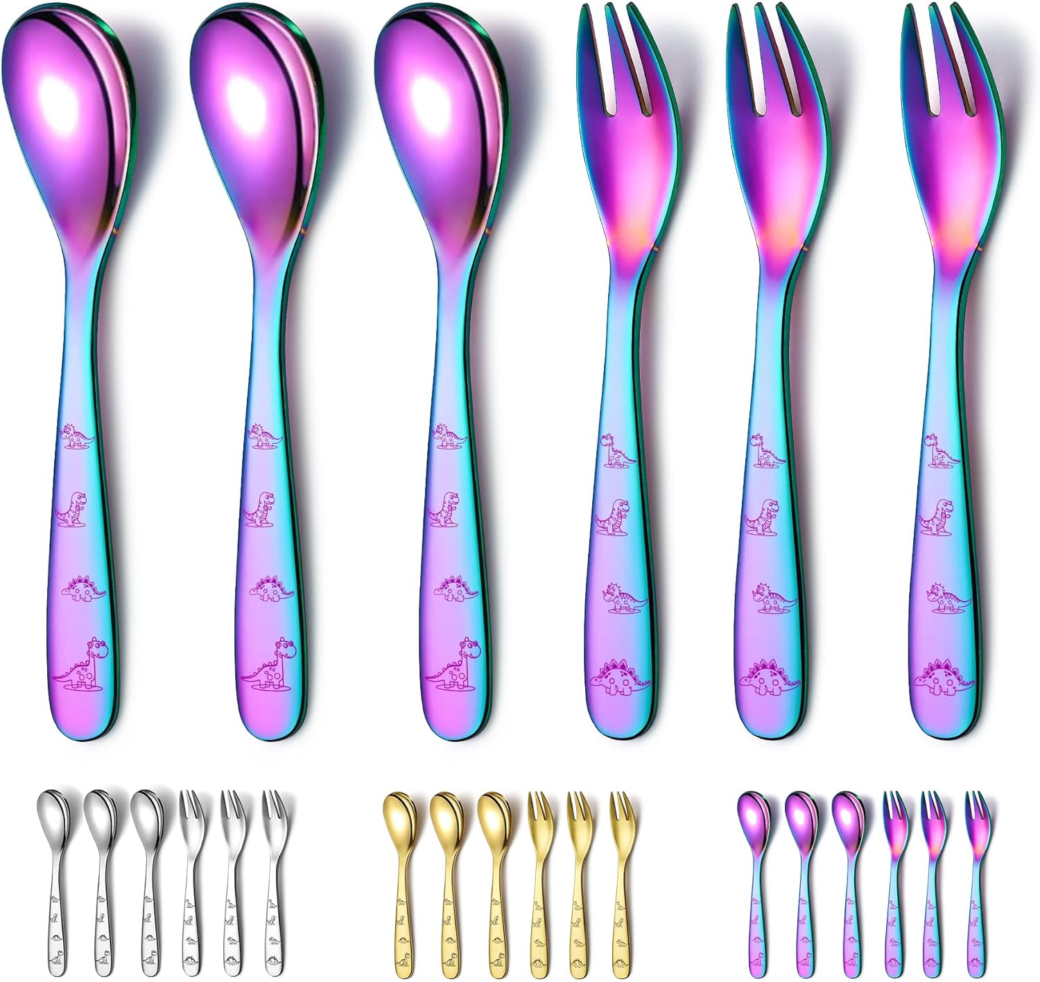 Evanda Rainbow Toddler Cutlery Set 6 Pieces