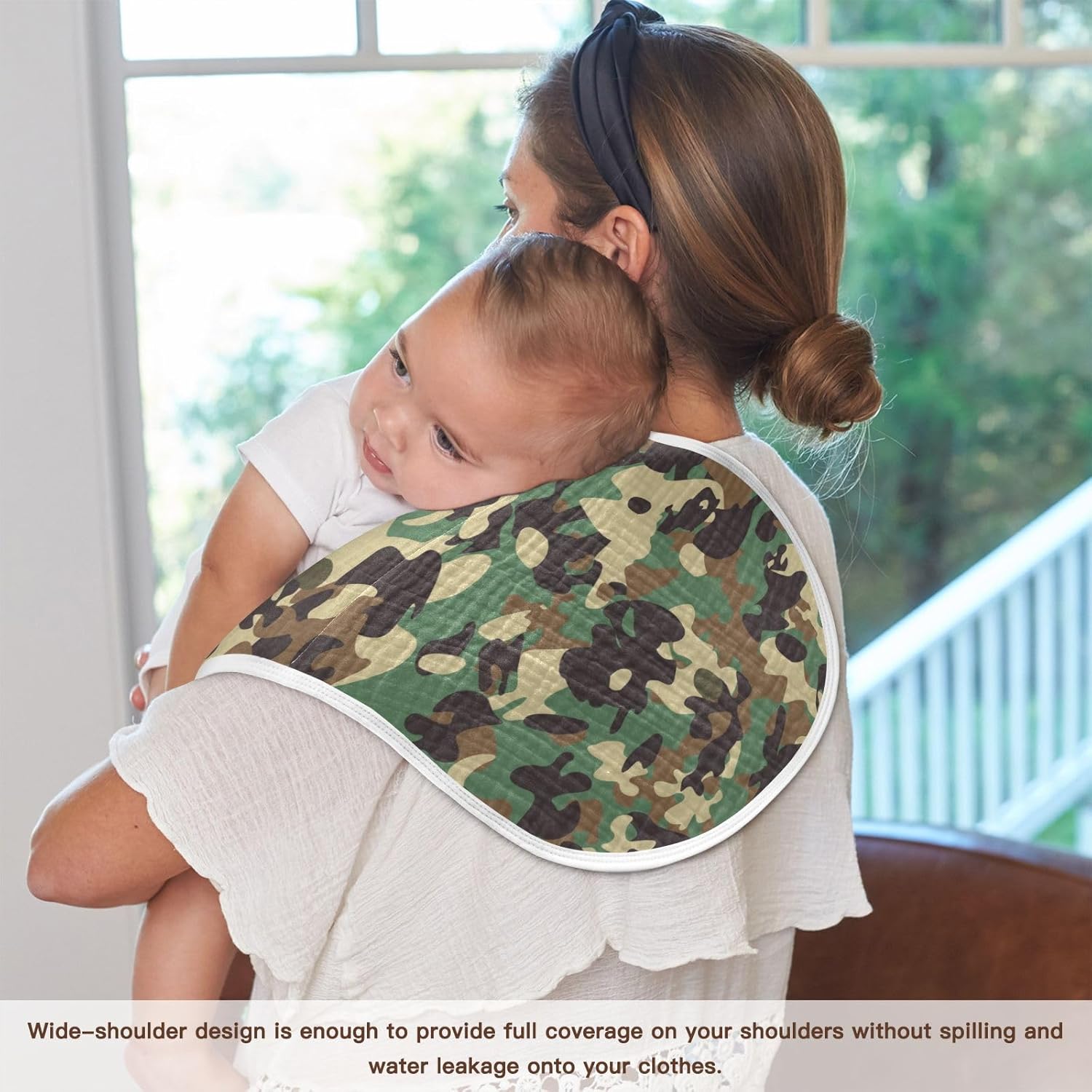 Camo Muslin Burp Cloths 2-Pack for Baby Boys and Girls