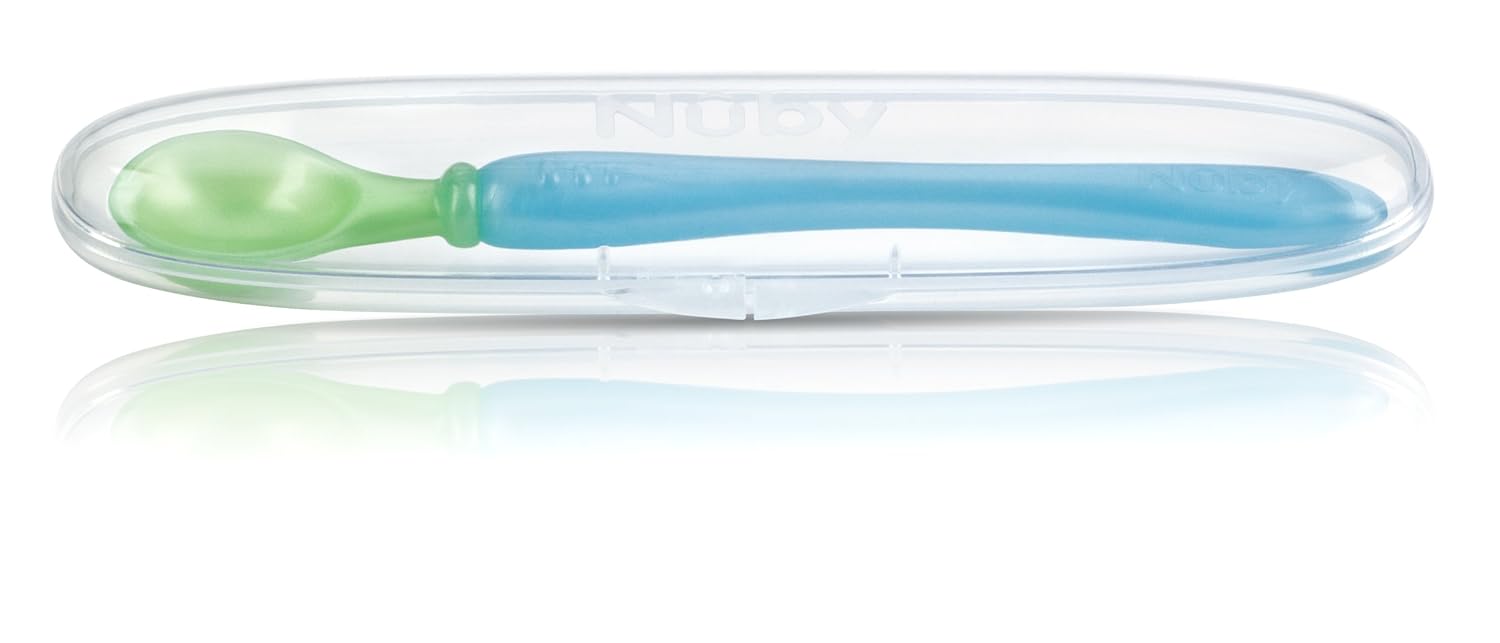 Nuby 3-Pack Easy Go Spoons with Travel Case 9 Months Plus 1