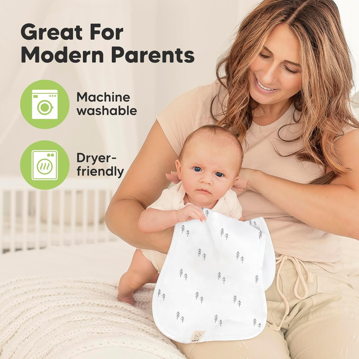 KeaBabies Organic Burp Cloths 5-Pack - 21 x 10