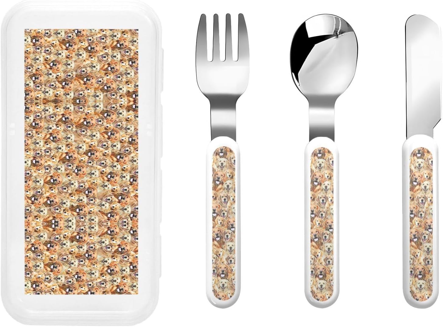 Labrador Retriever Dogs Print Silverware Set with Travel Case