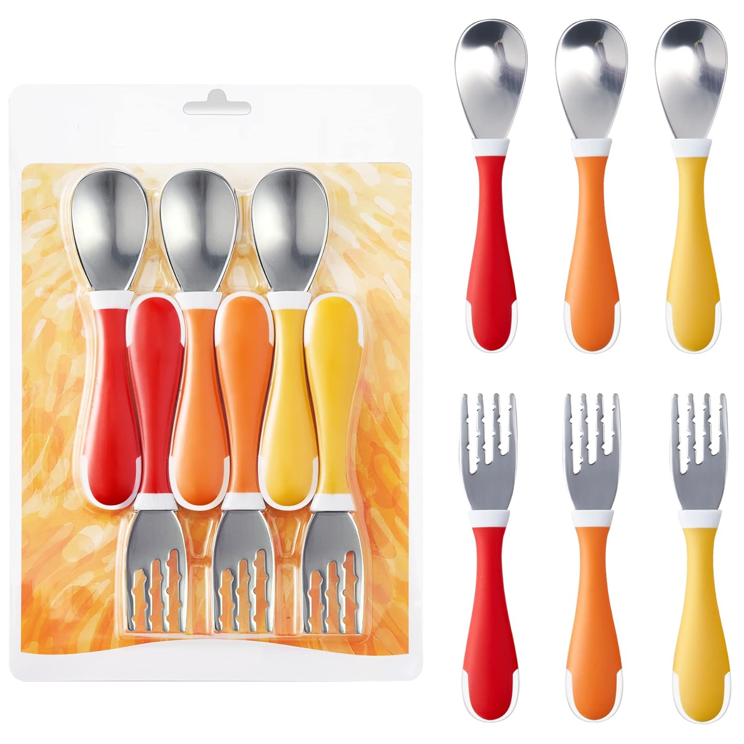 Mafeed 6 Piece Toddler Stainless Steel Utensils Set BPA Free