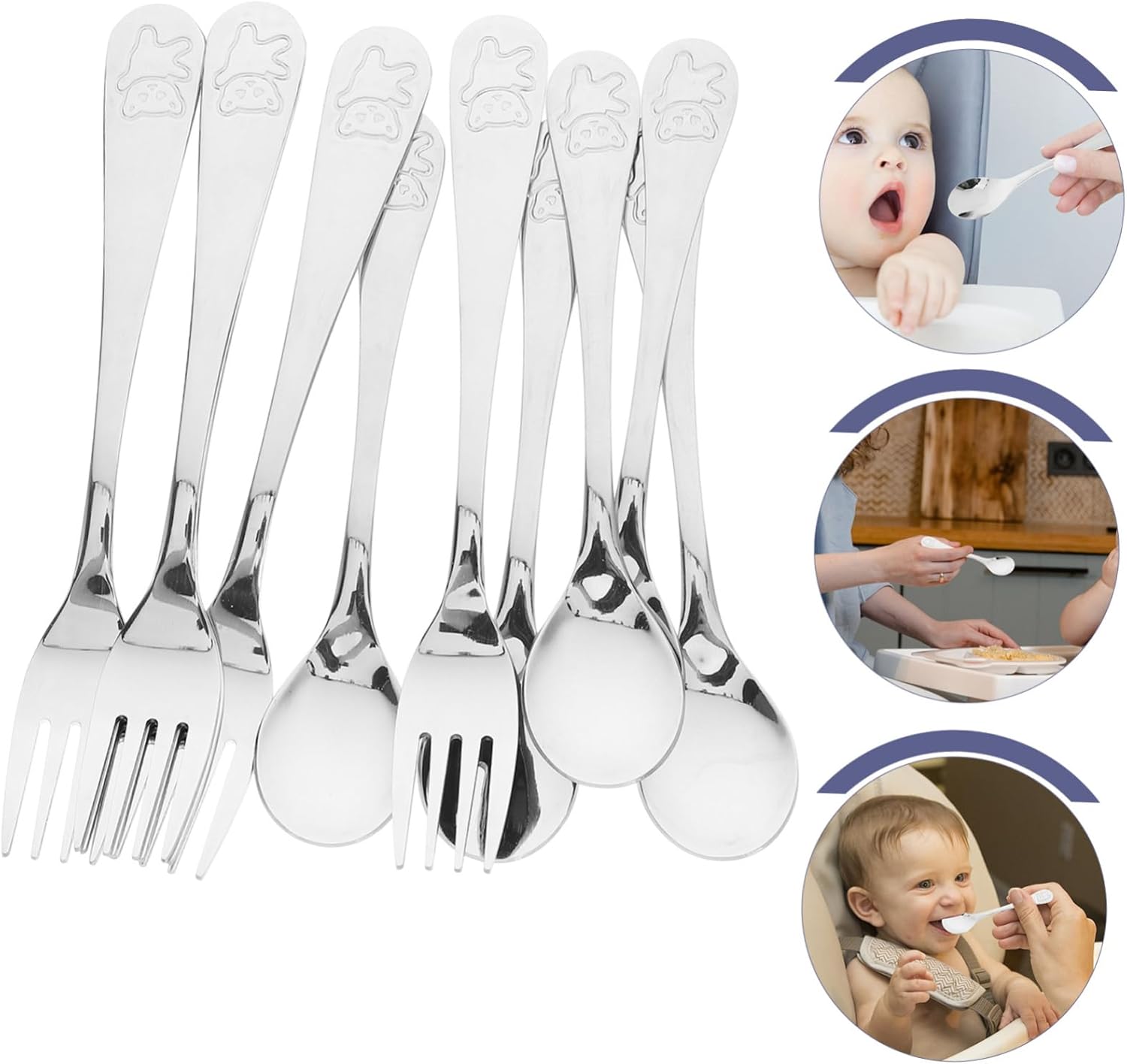 ULTECHNOVO Compact Cutlery Set with Bear Handles