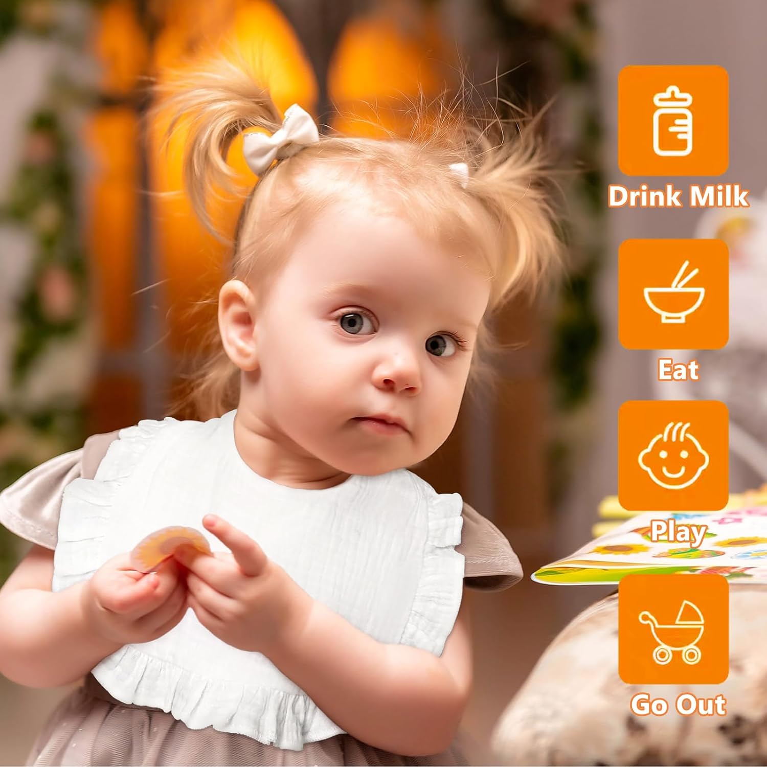 MUSBUY 12-Pack Muslin Baby Bibs for Teething and Drooling