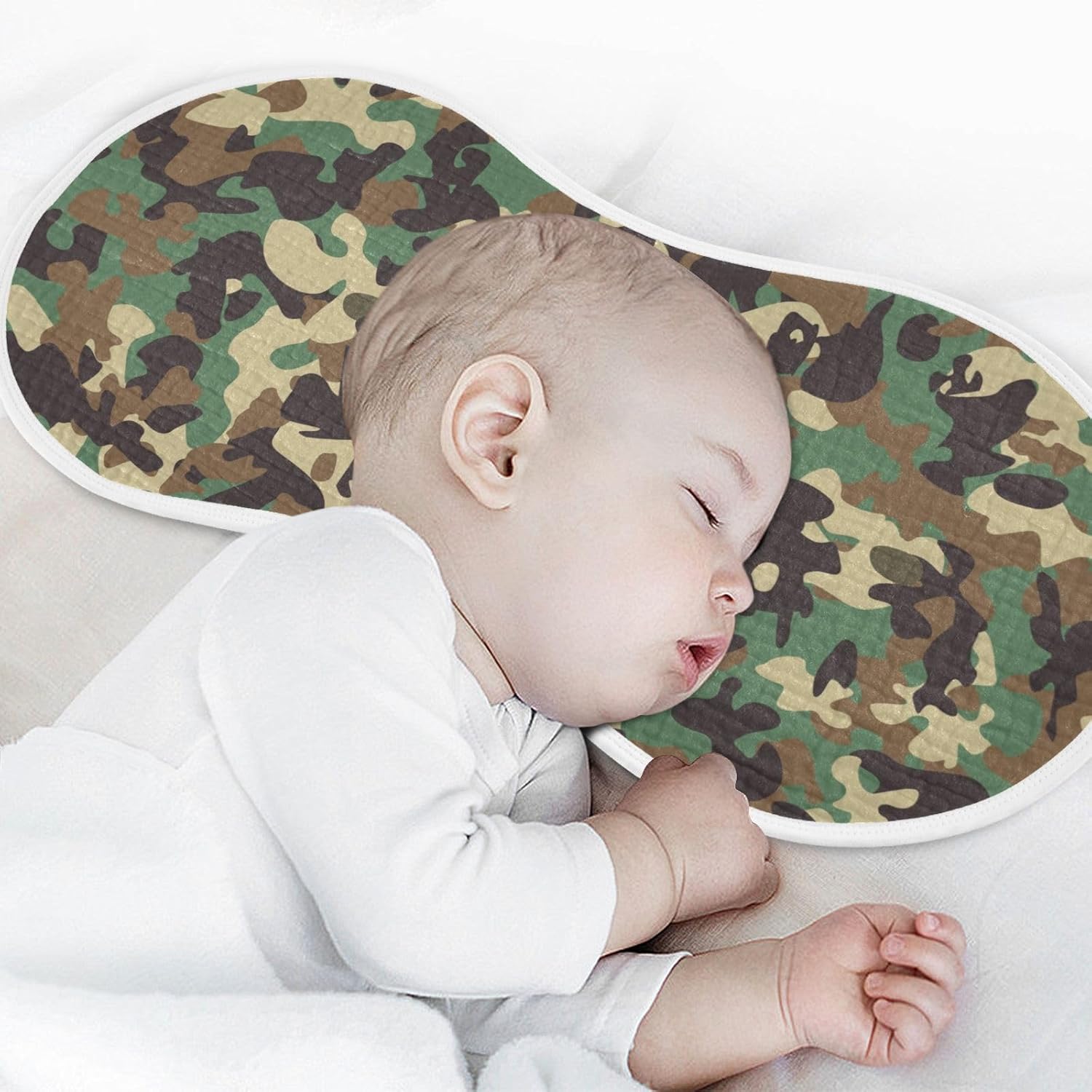 Camo Muslin Burp Cloths 2-Pack for Baby Boys and Girls