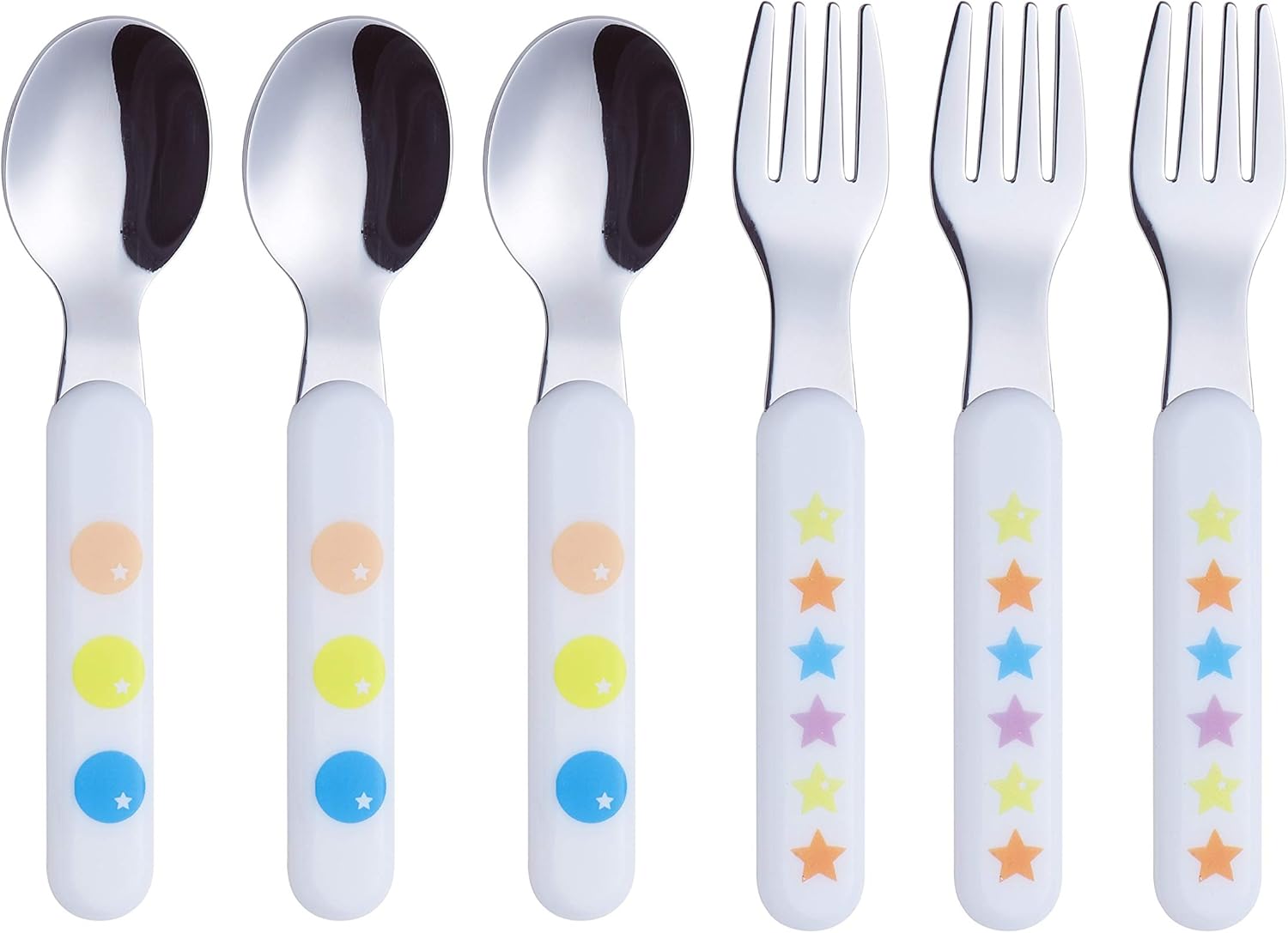 Annova Kids Silverware 6 Piece Set with Dino Star Patterns 1