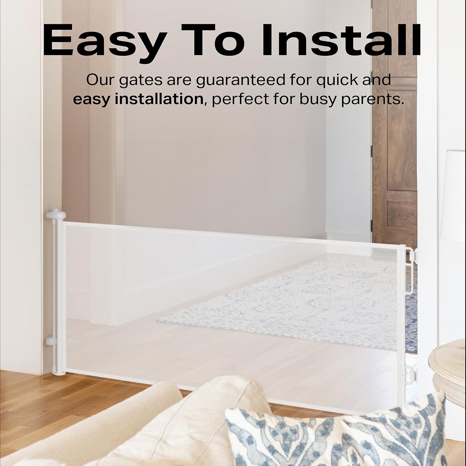 Cumbor Retractable Baby Gate 55 Wide White