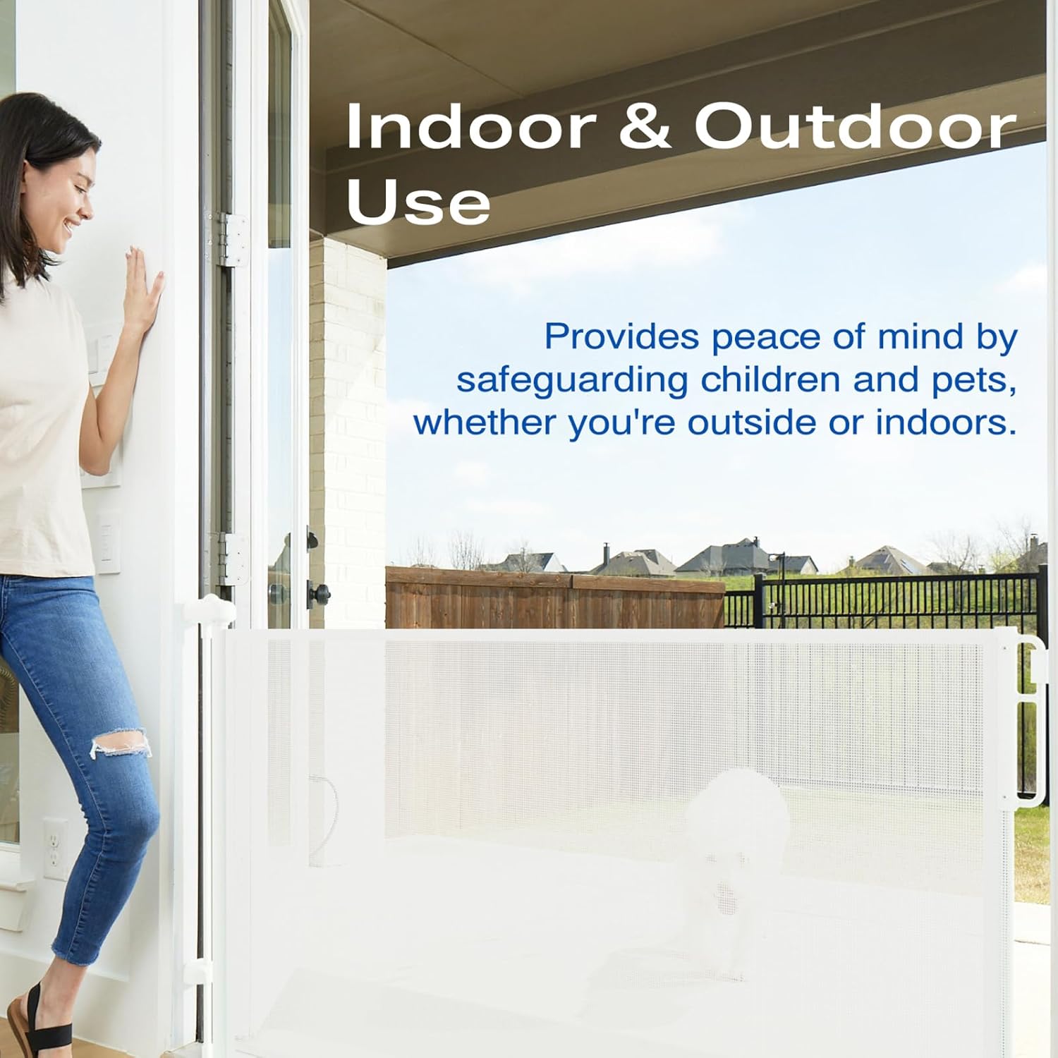 Cumbor Retractable Baby Gate 55 Wide White