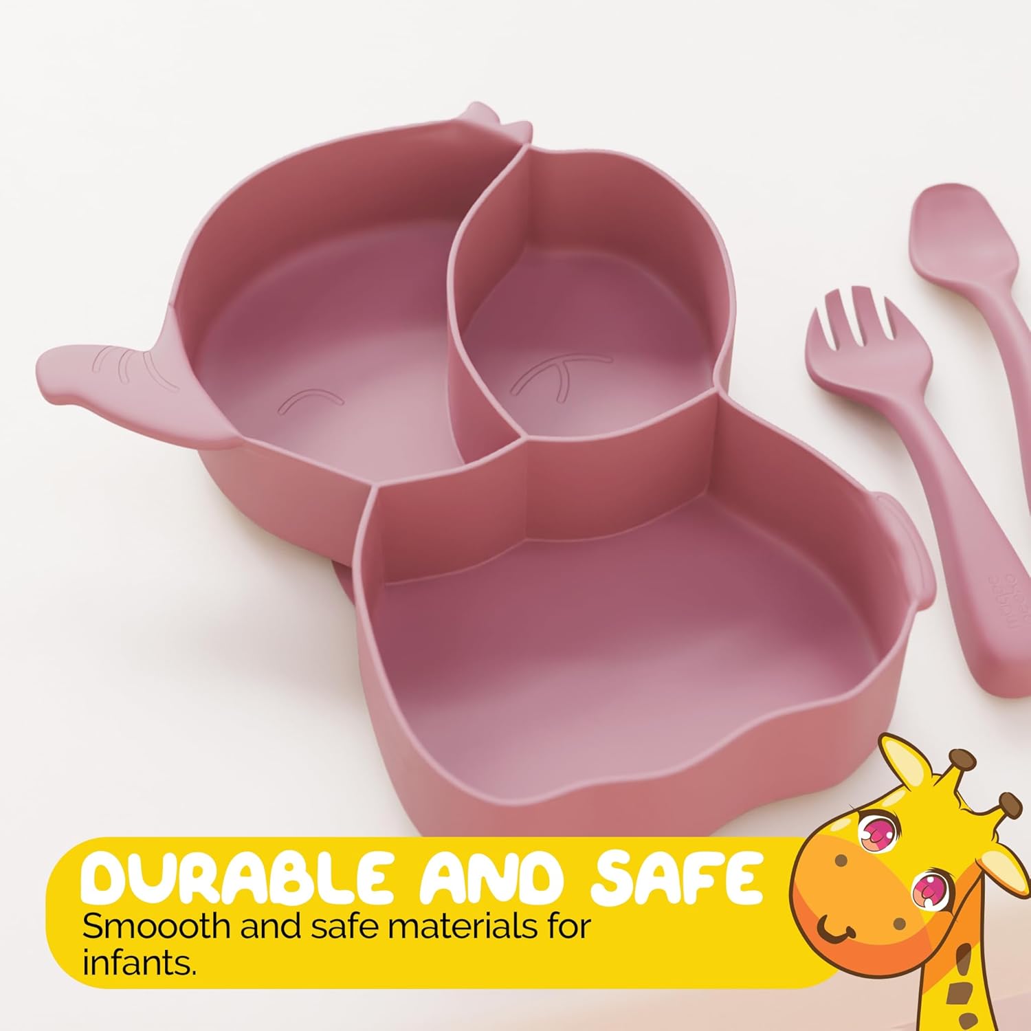 Muqee Peeko Toddler Suction Plates with Elephant Design