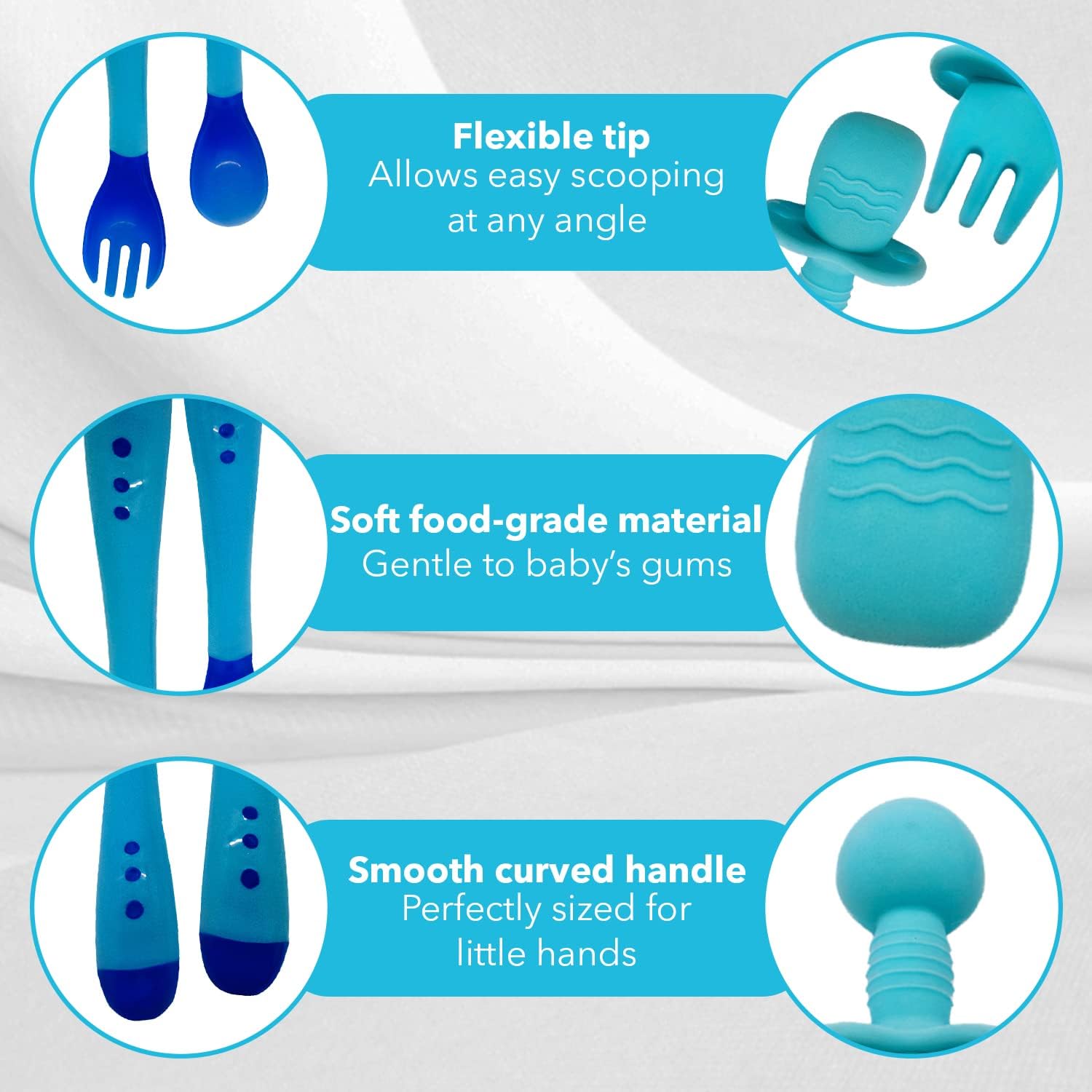 Gadgetime USA 4-Piece Heat Sensitive Babyfeeding Utensils Set