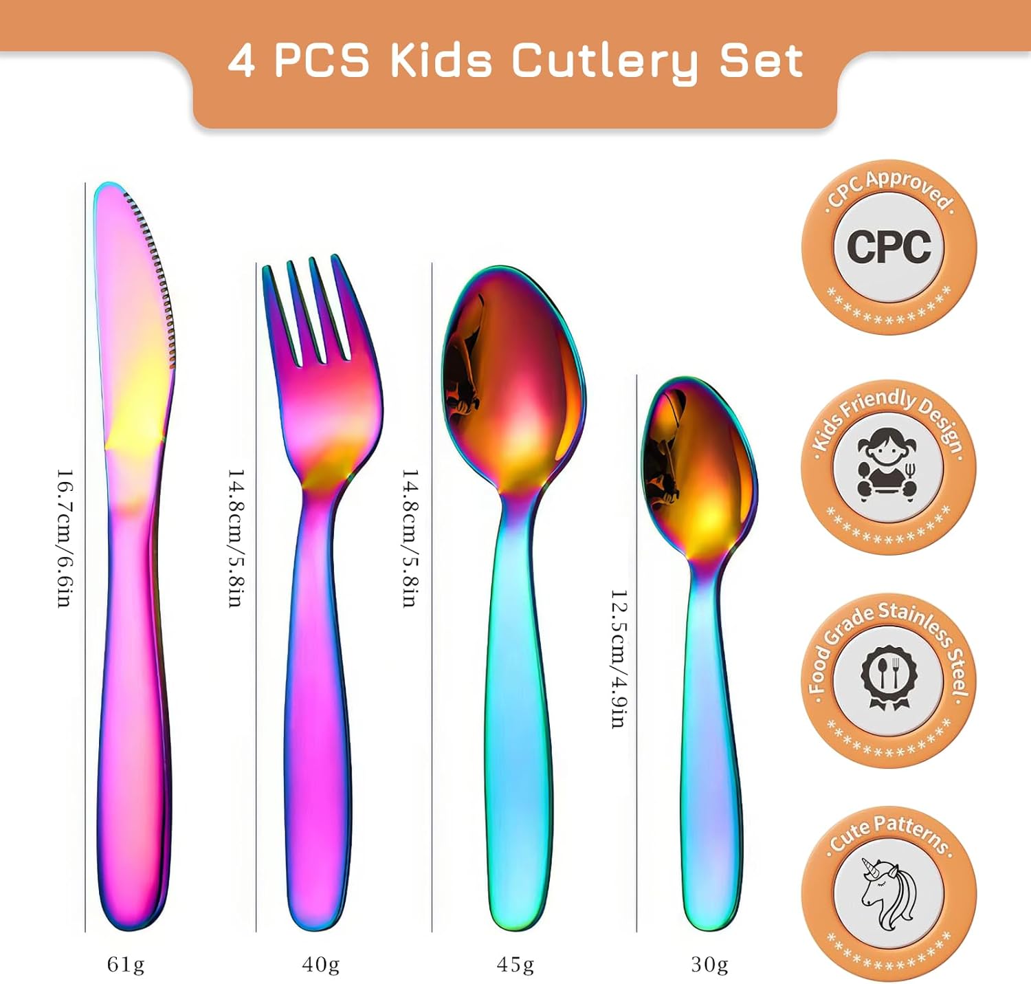 Personalized Dinosaur Unicorn Cutlery Set for Kids