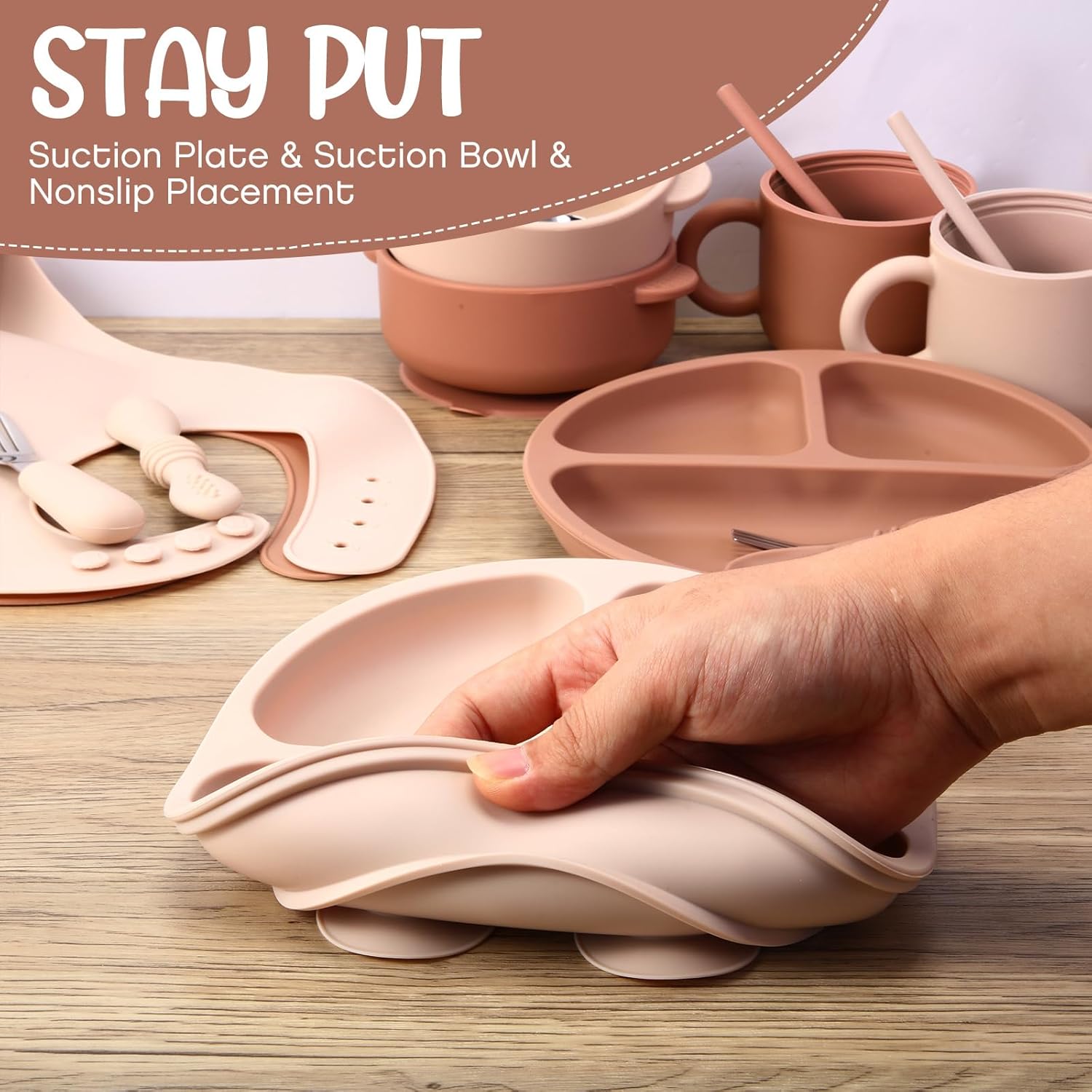 Yinder 16 Pcs Silicone Baby Feeding Set for 6 Months 1