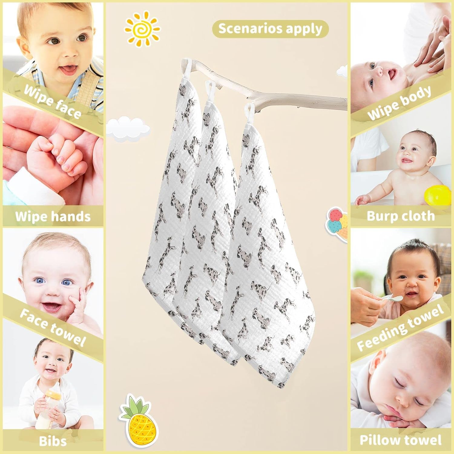 vvfelixl Baby Cotton Washcloths 118x118 inch