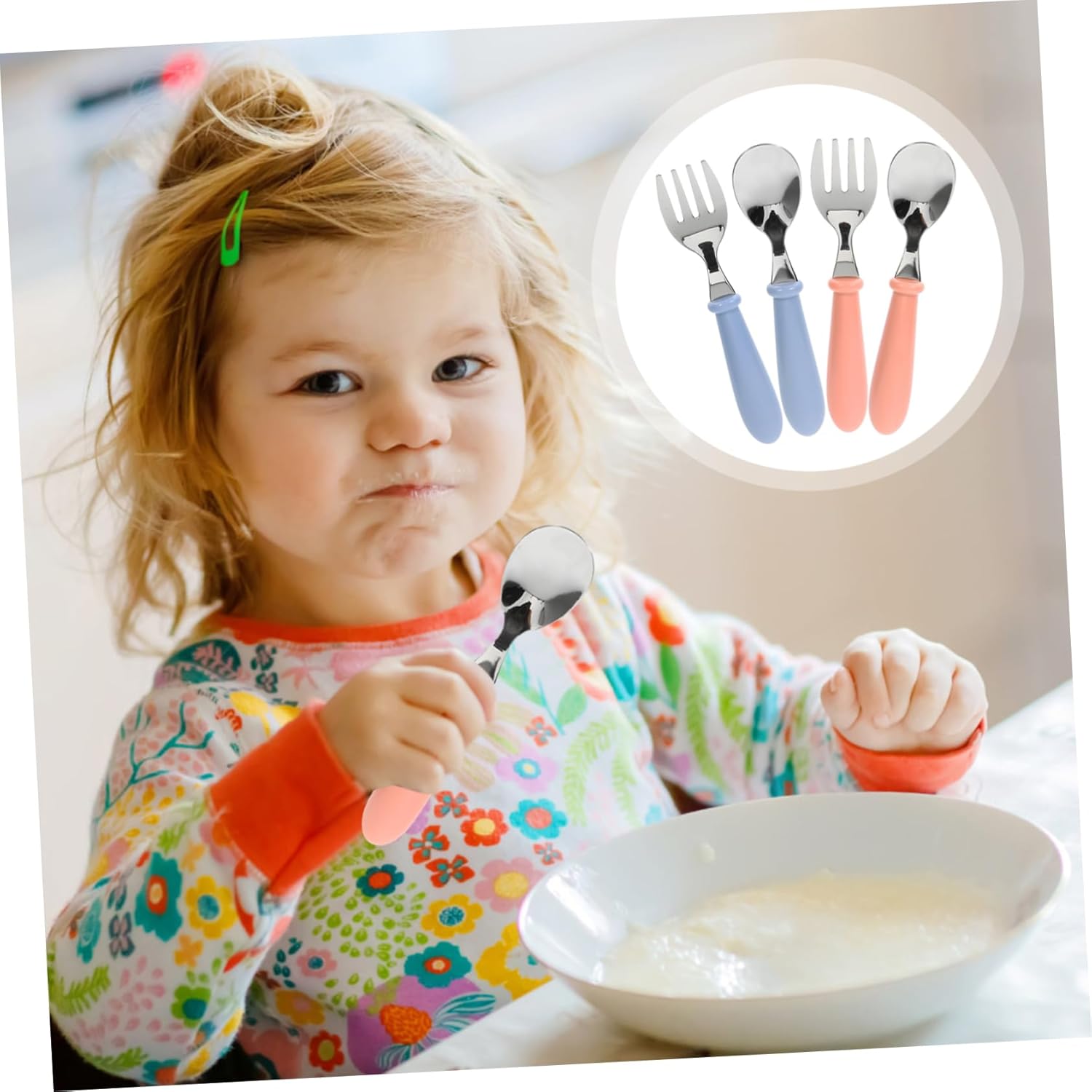4Pcs 304 Stainless Steel Baby Utensils Set