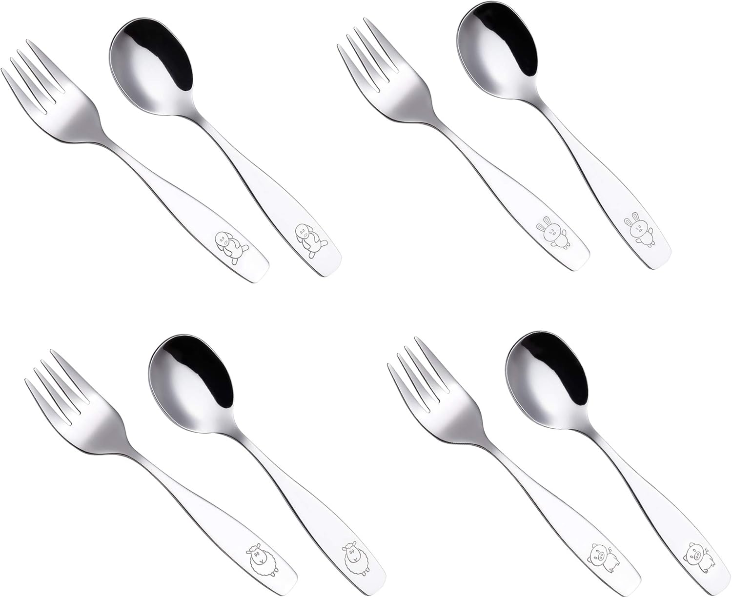 ANNOVA Kids Flatware Set 8 PCS Stainless Steel