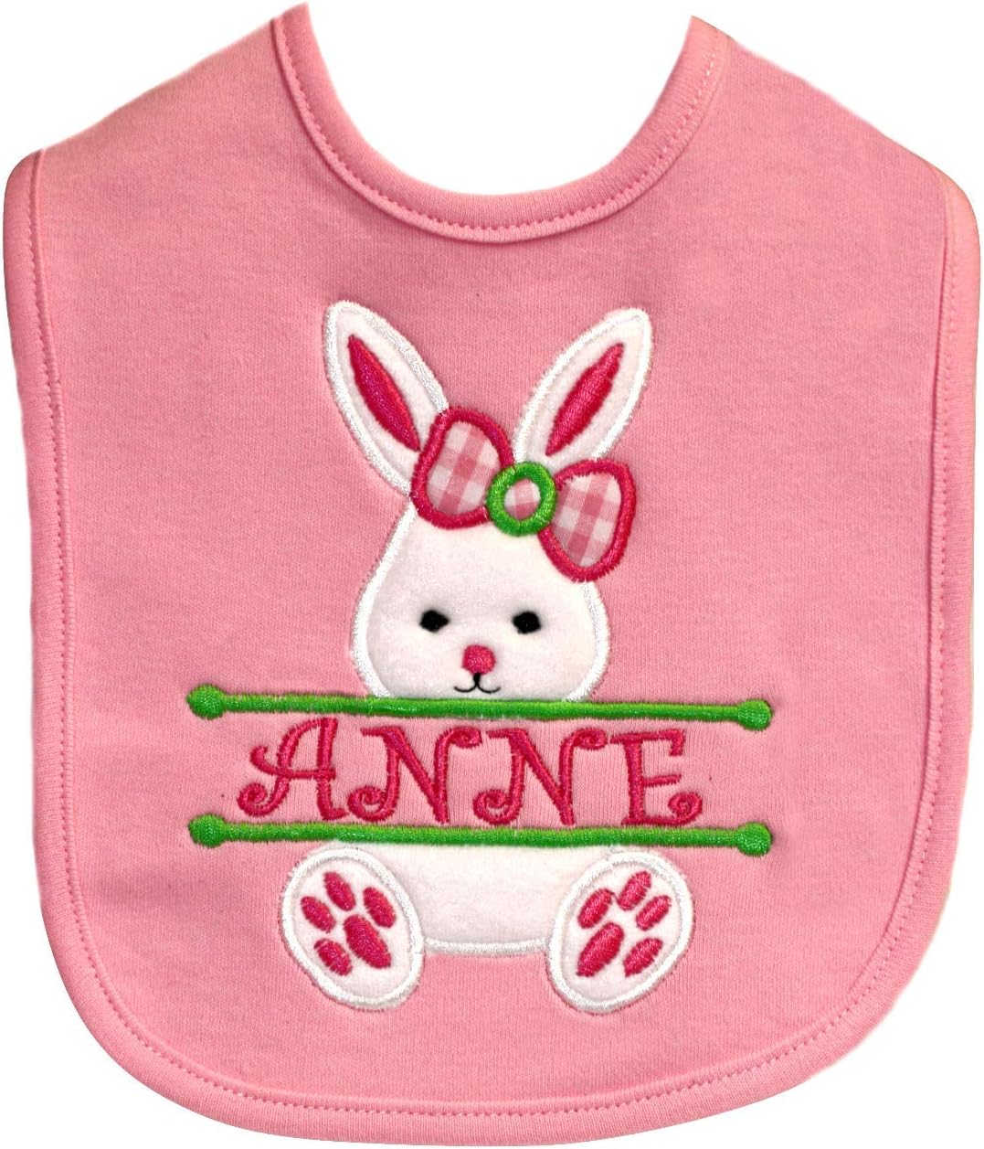 Easter Bunny Bib for Baby Girl with Name